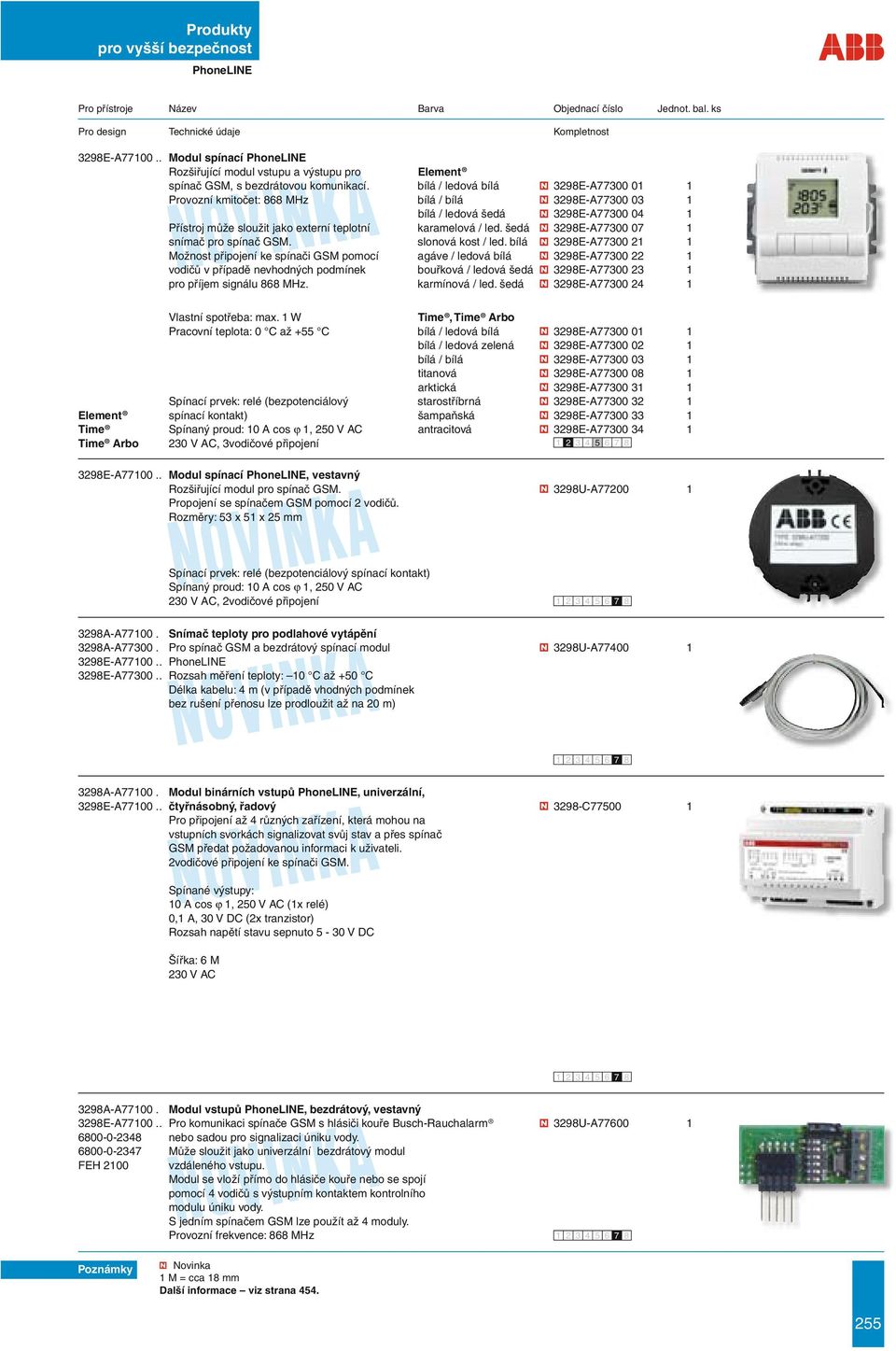 šedá 3298E-A77300 07 1 snímač pro spínač GSM. slonová kost / led.