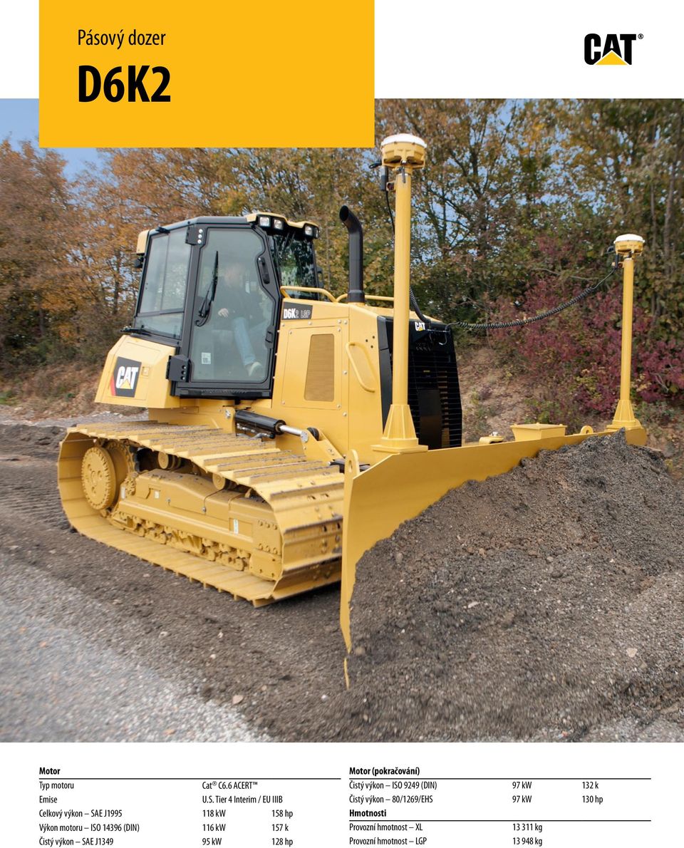 116 kw 157 k Čistý výkon SAE J1349 95 kw 128 hp Motor (pokračování) Čistý výkon ISO 9249