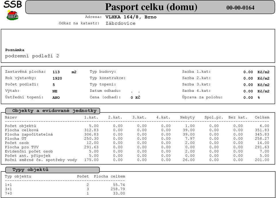 97 258.27 Počet osob 12.00 2.00 14.00 Plocha pro TUV 291.63 291.63 Evidenční počet osob 5.00 2.00 7.