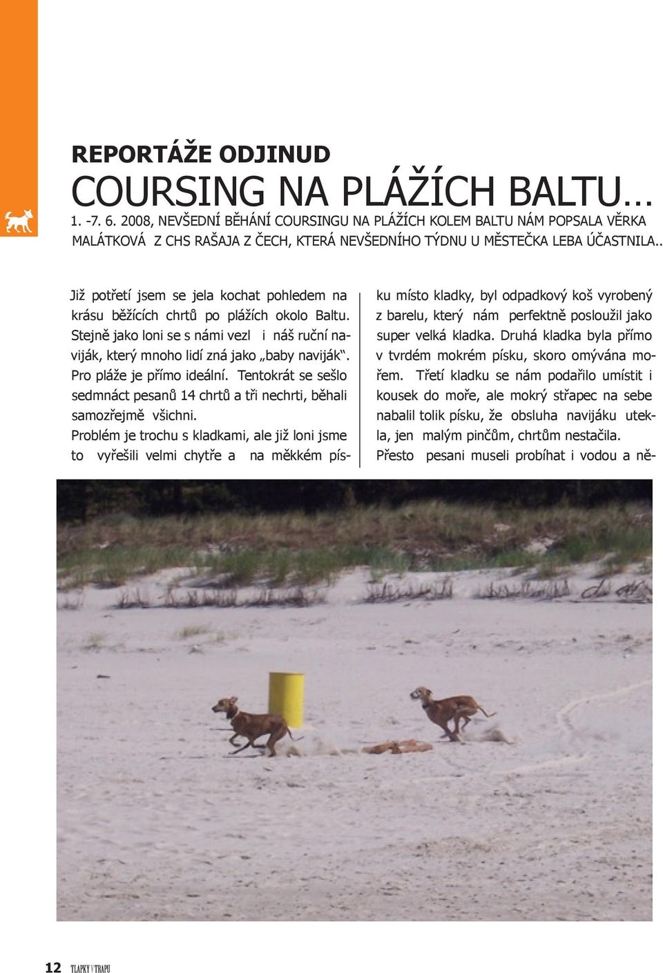 . Již potřetí jsem se jela kochat pohledem na krásu běžících chrtů po plážích okolo Baltu. Stejně jako loni se s námi vezl i náš ruční naviják, který mnoho lidí zná jako baby naviják.