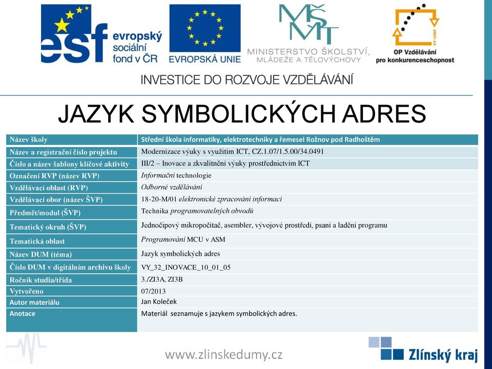 digitálním archivu školy