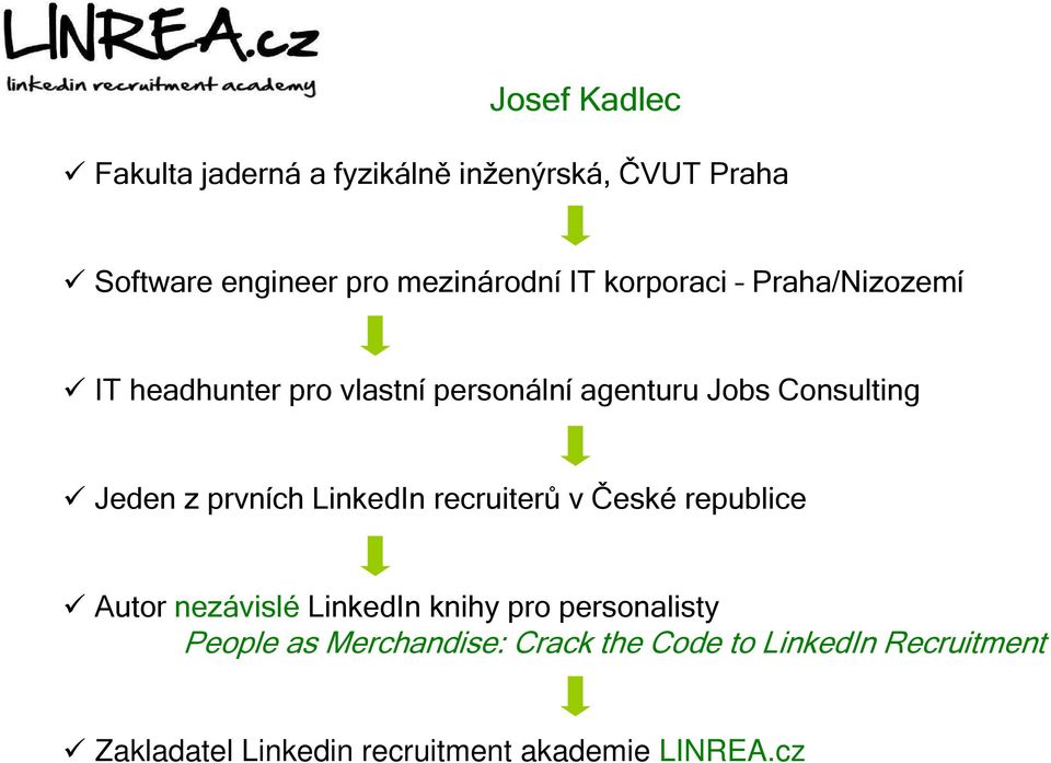 prvních LinkedIn recruiterů v České republice Autor nezávislé LinkedIn knihy pro personalisty People