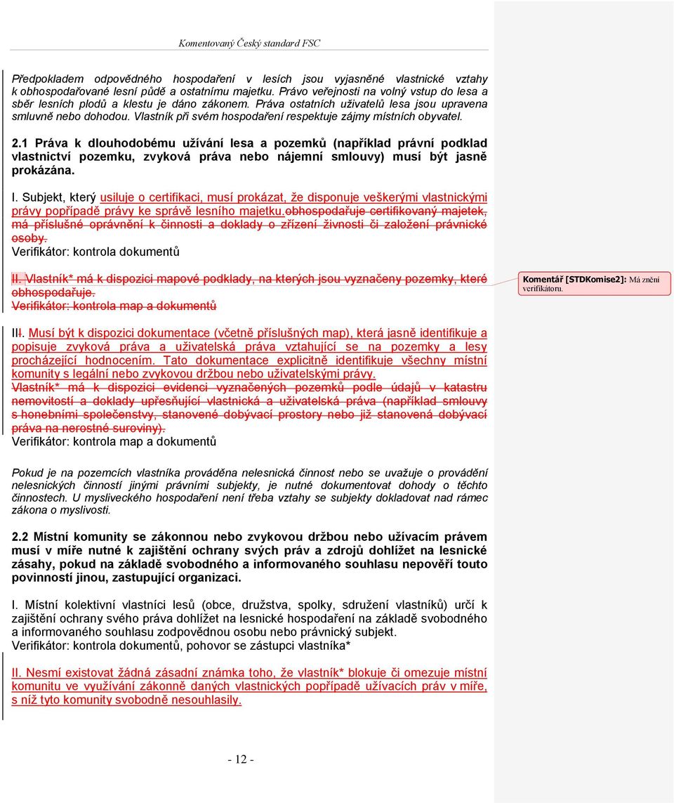 Vlastník při svém hospodaření respektuje zájmy místních obyvatel. 2.