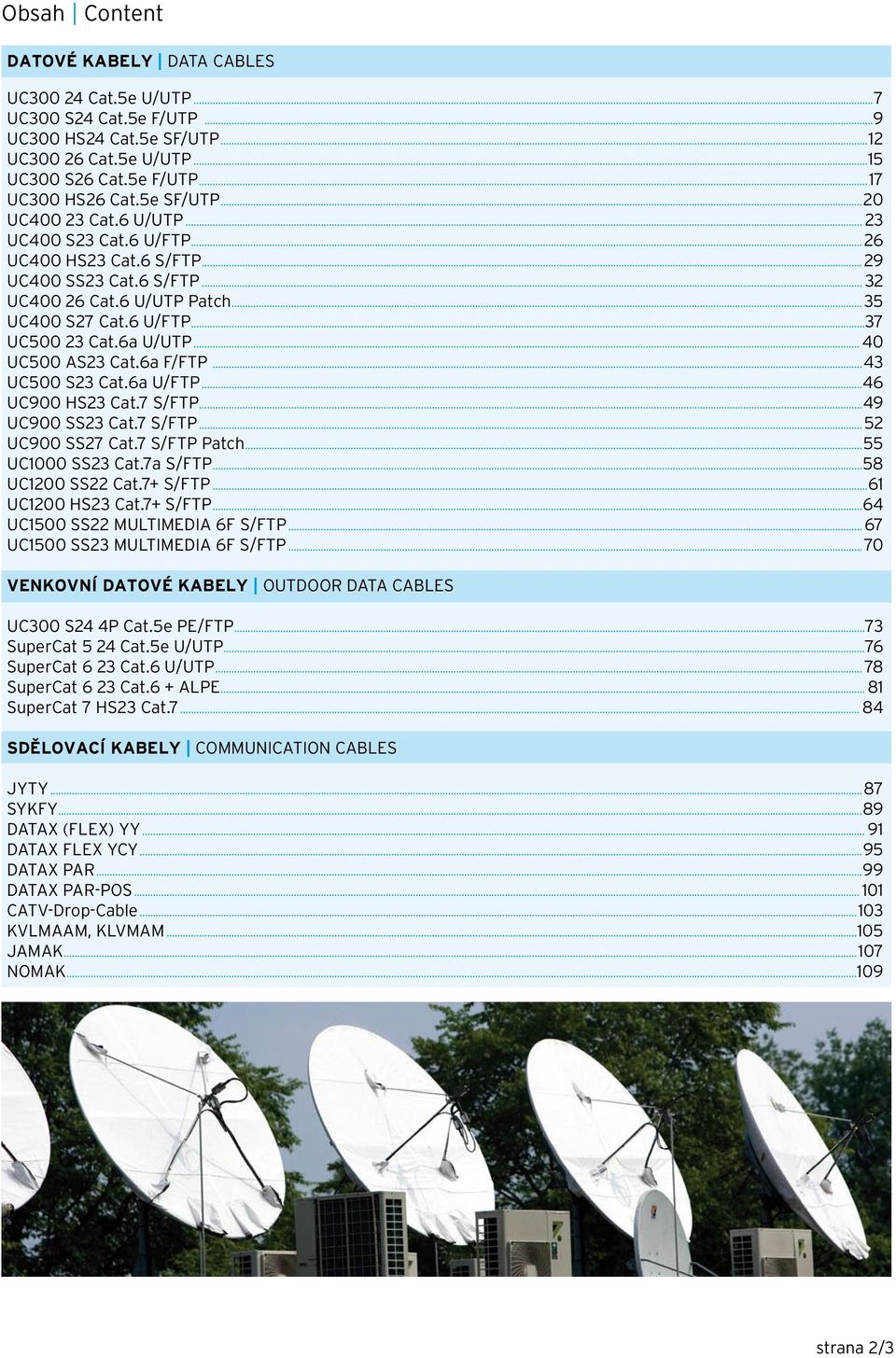 6a U/UTP... 40 UC500 AS23 Cat.6a F/FTP...43 UC500 S23 Cat.6a U/FTP...46 UC900 HS23 Cat.7 S/FTP...49 UC900 SS23 Cat.7 S/FTP...52 UC900 SS27 Cat.7 S/FTP Patch...55 UC1000 SS23 Cat.7a S/FTP.