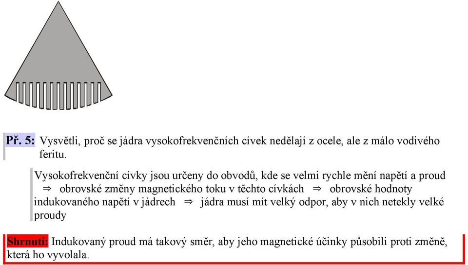 toku v těchto cívkách obrovské hodnoty indukovaného napětí v jádrech jádra musí mít velký odpor, aby v nich