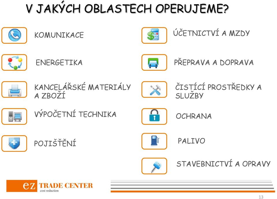 DOPRAVA KANCELÁŘSKÉ MATERIÁLY A ZBOŽÍ VÝPOČETNÍ