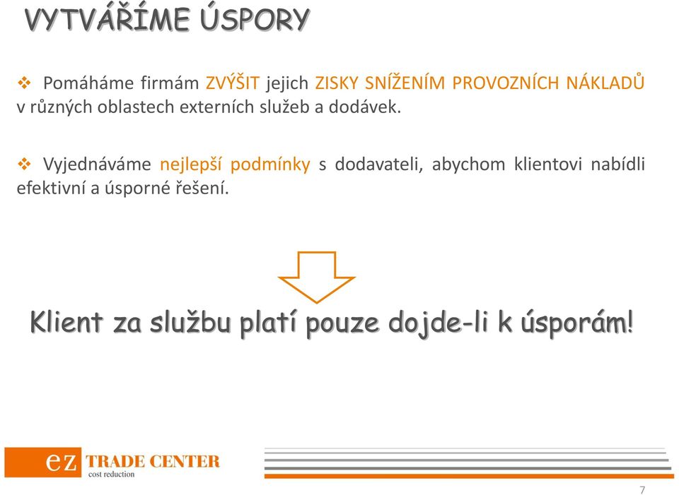 Vyjednáváme nejlepší podmínky s dodavateli, abychom klientovi nabídli