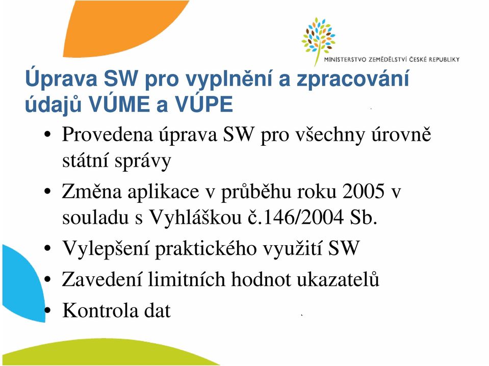 průběhu roku 2005 v souladu s Vyhláškou č.146/2004 Sb.
