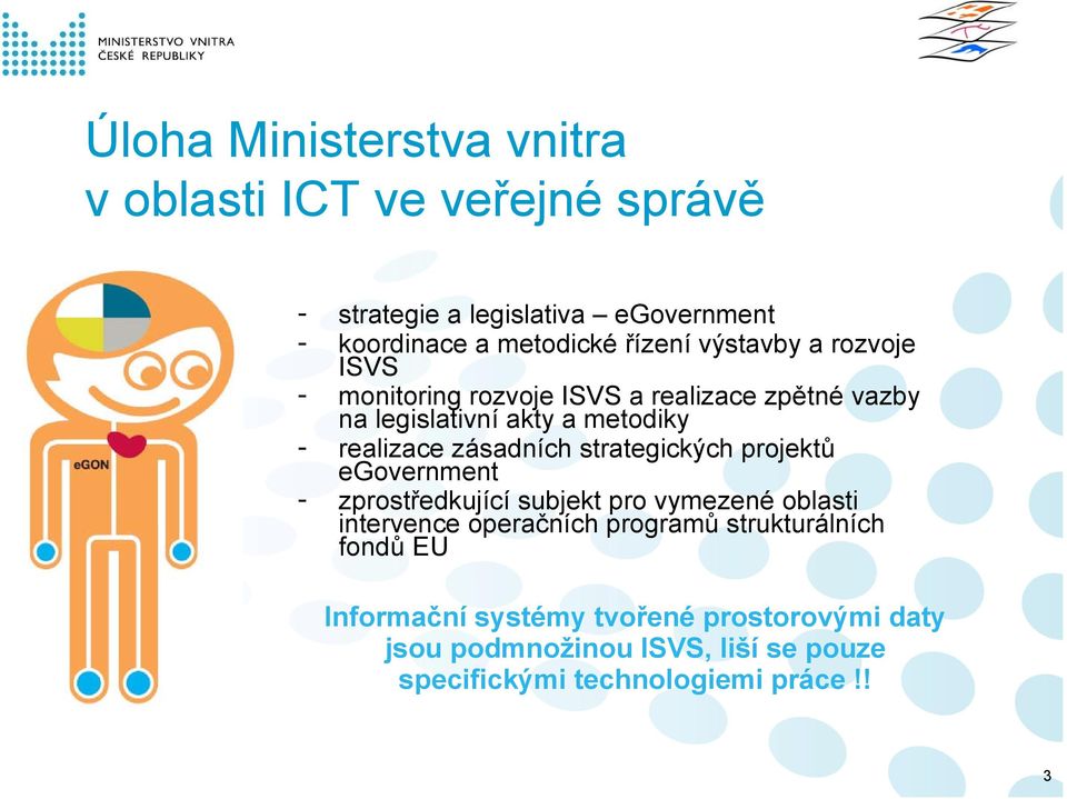 zásadních strategických projektů egovernment - zprostředkující subjekt pro vymezené oblasti intervence operačních programů