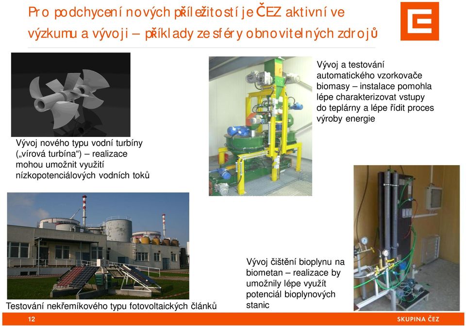 vzorkova e biomasy instalace pomohla lépe charakterizovat vstupy do teplárny a lépe ídit proces výroby energie Testování nek