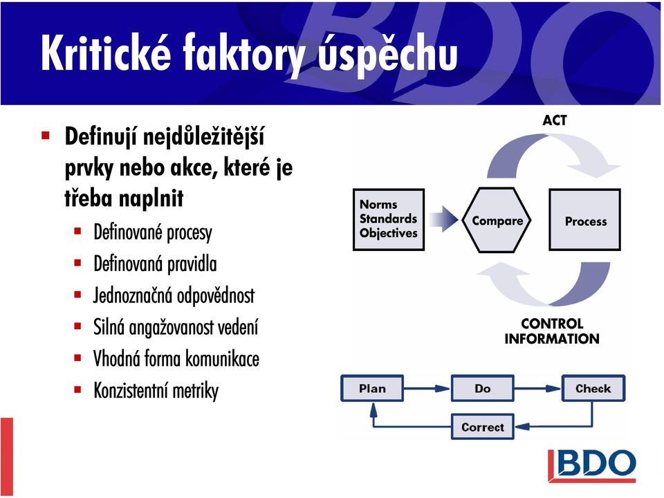 Definovaná pravidla Jednoznačná odpovědnost Silná