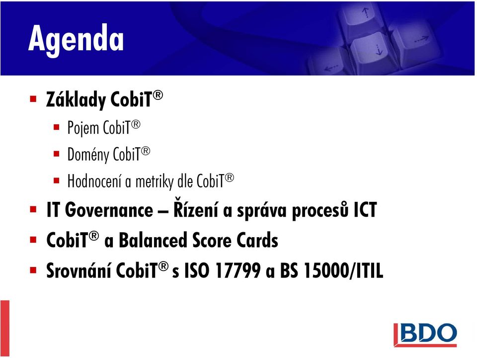 Řízení a správa procesů ICT CobiT a Balanced