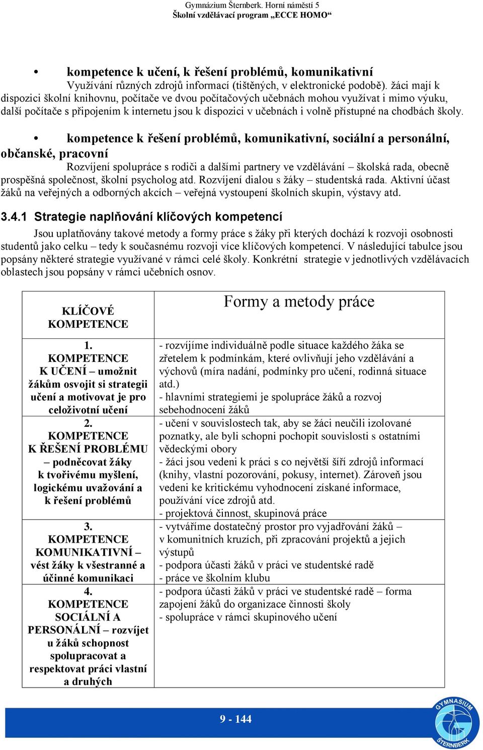 chodbách školy.