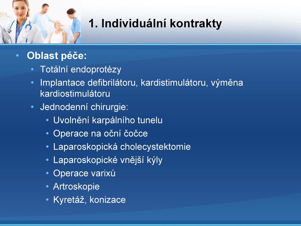 chirurgie: Uvolnění karpálního tunelu Operace na oční čočce Laparoskopická