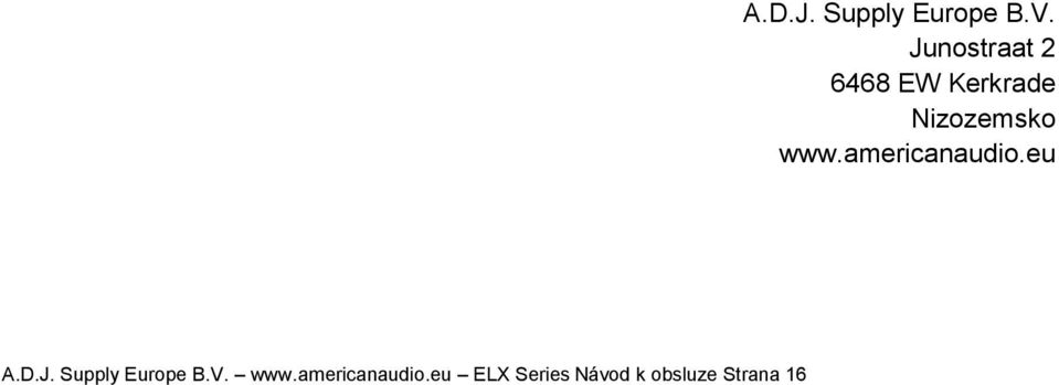 eu ELX Series Návod k obsluze Strana 16 A.