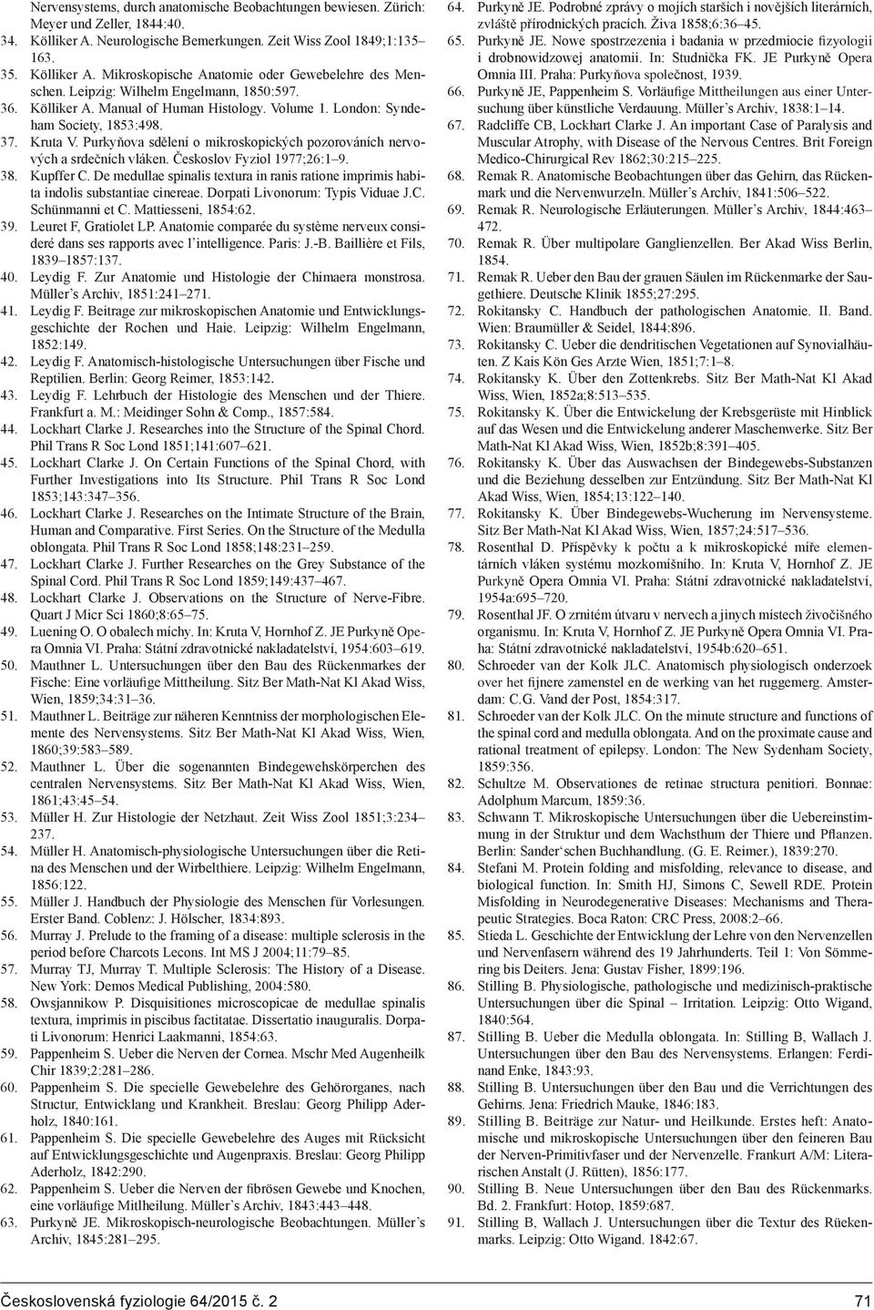 Purkyňova sdělení o mikroskopických pozorováních nervových a srdečních vláken. Českoslov Fyziol 1977;26:1 9. 38. Kupffer C.