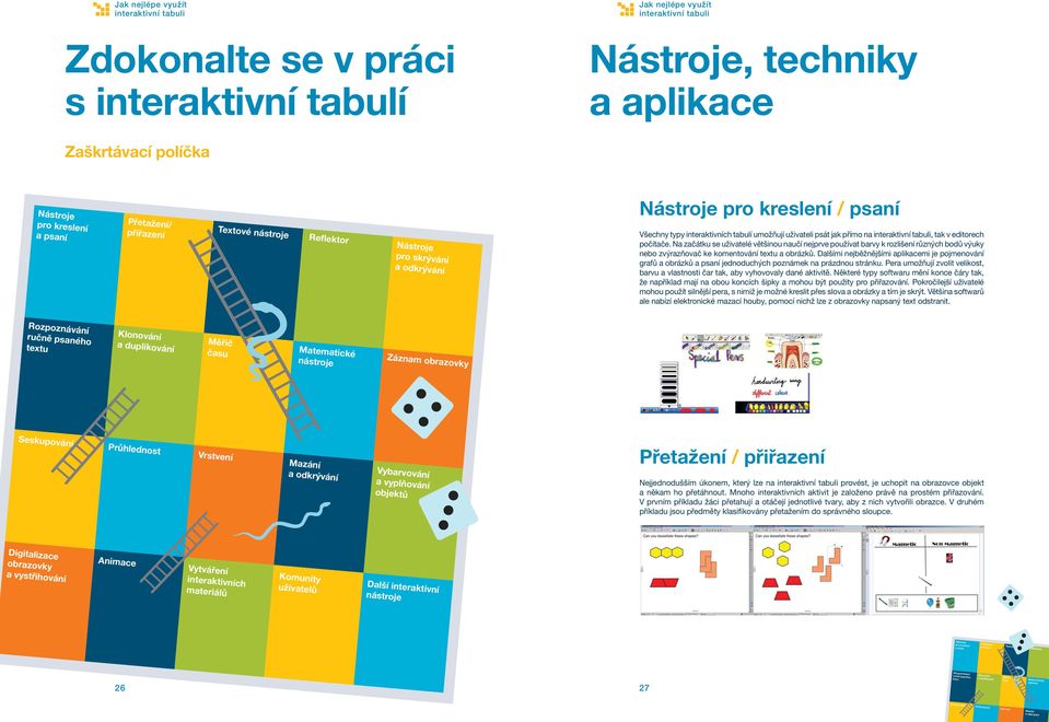 Na začátku se uživatelé většinou naučí nejprve používat barvy k rozlišení různých bodů výuky nebo zvýrazňovač ke komentování textu a obrázků.
