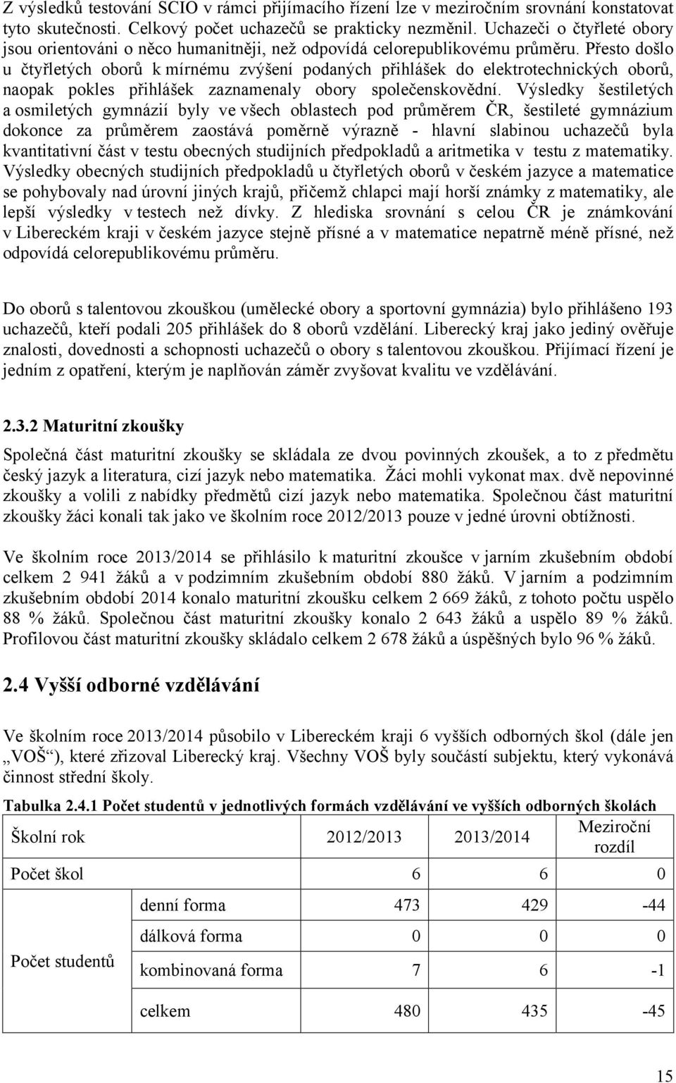 Přesto došlo u čtyřletých oborů k mírnému zvýšení podaných přihlášek do elektrotechnických oborů, naopak pokles přihlášek zaznamenaly obory společenskovědní.