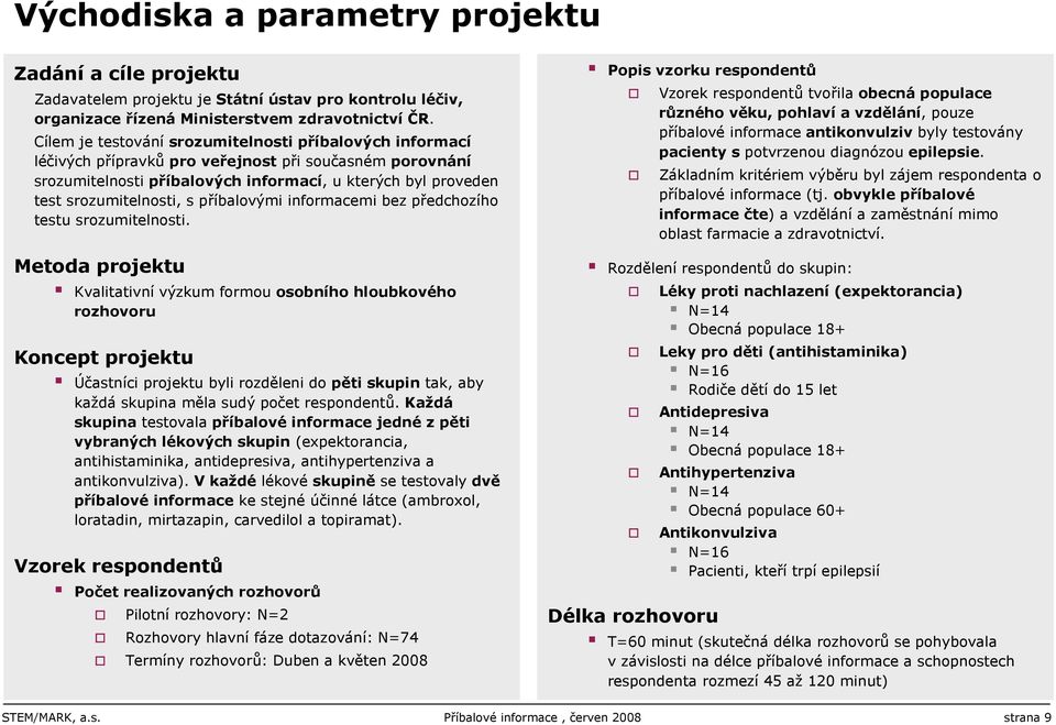 příbalovými informacemi bez předchozího testu srozumitelnosti.