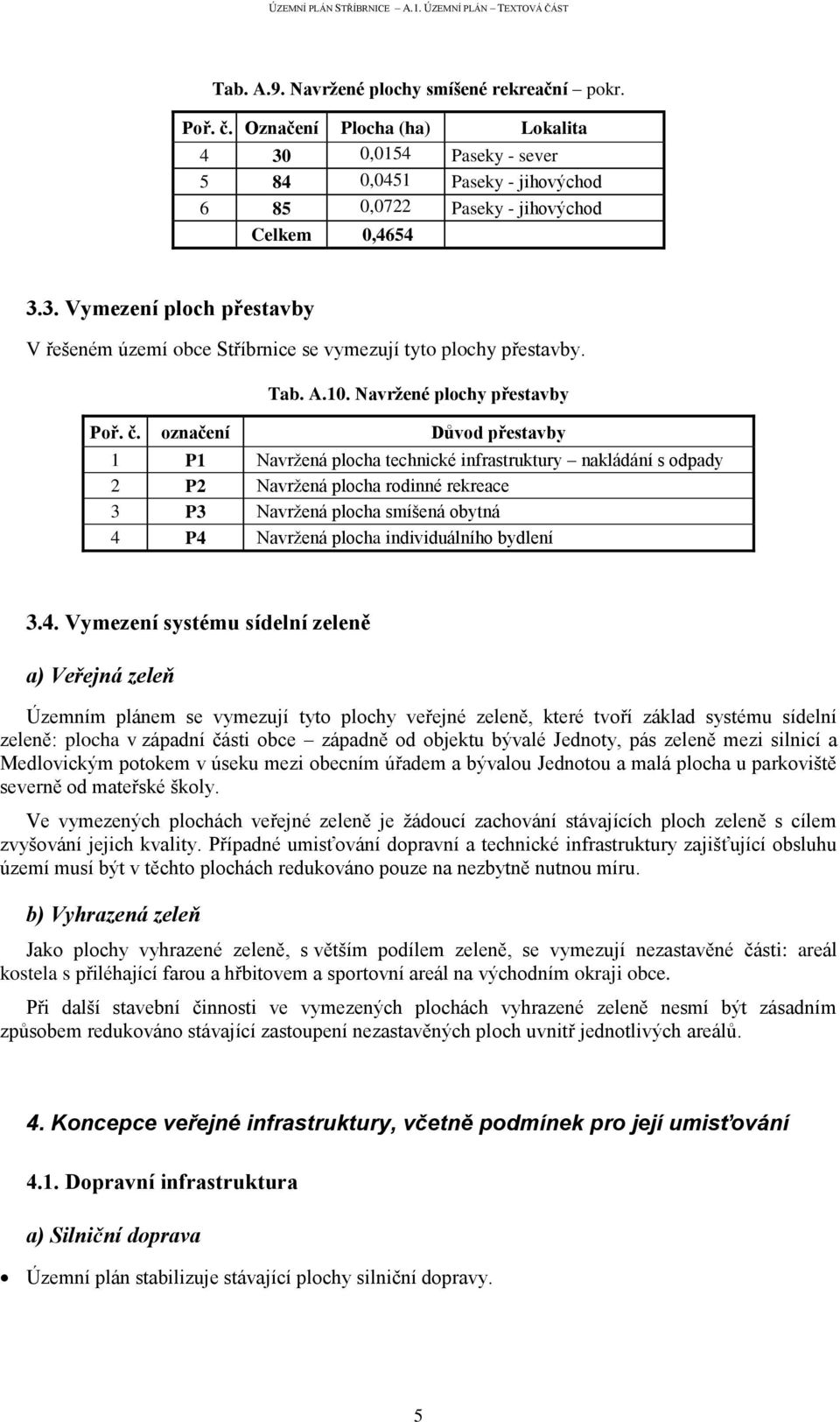 označení Důvod přestavby 1 P1 Navržená plocha technické infrastruktury nakládání s odpady 2 P2 Navržená plocha rodinné rekreace 3 P3 Navržená plocha smíšená obytná 4 P4 Navržená plocha individuálního