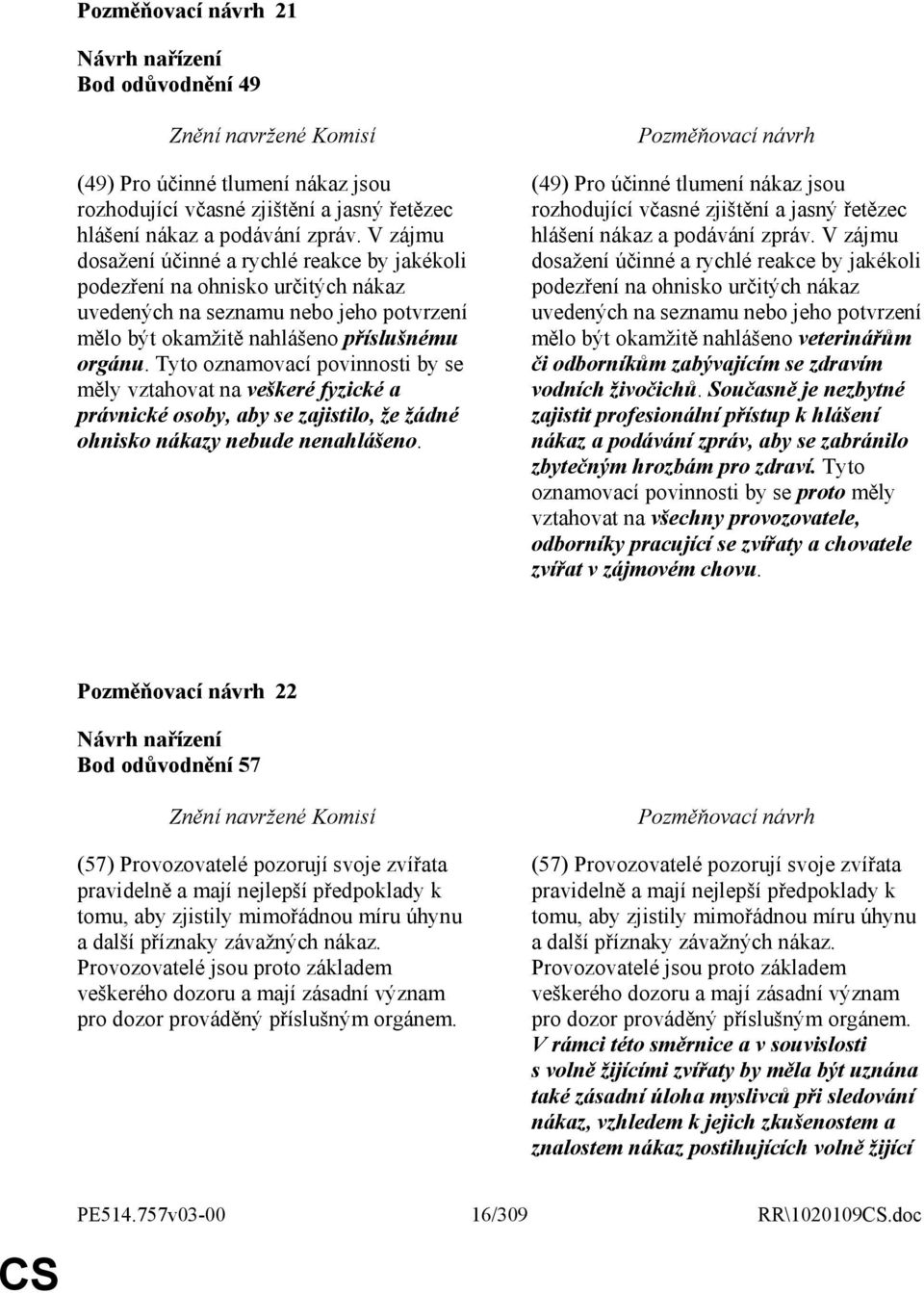 Tyto oznamovací povinnosti by se měly vztahovat na veškeré fyzické a právnické osoby, aby se zajistilo, že žádné ohnisko nákazy nebude nenahlášeno.