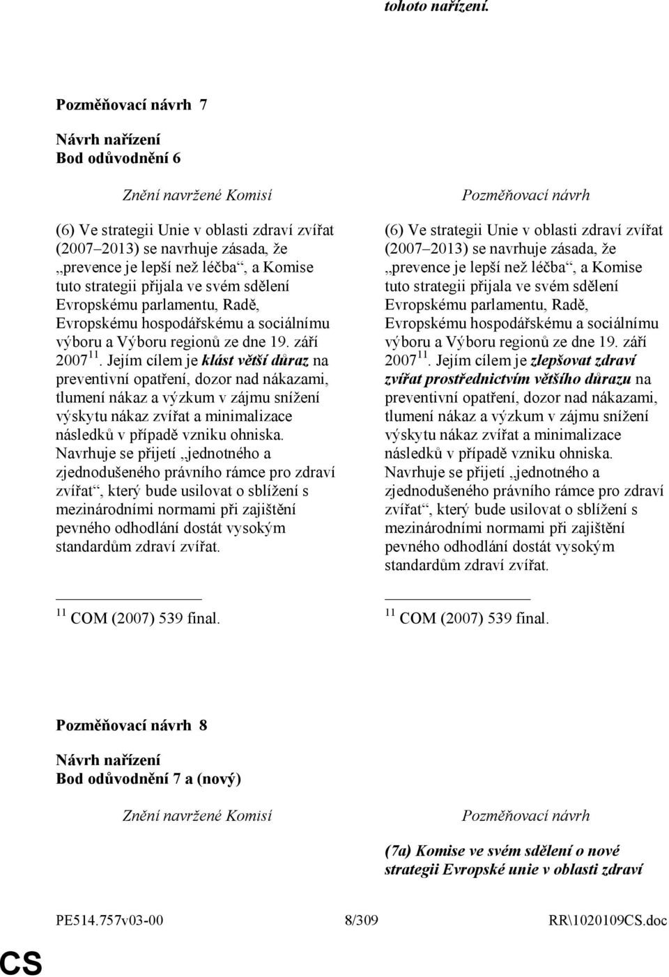 Radě, Evropskému hospodářskému a sociálnímu výboru a Výboru regionů ze dne 19. září 2007 11.