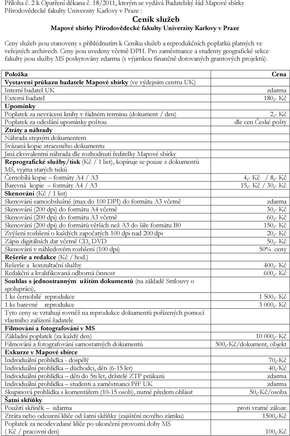 jsou stanoveny s přihlédnutím k Ceníku služeb a reprodukčních poplatků platných ve veřejných archivech. Ceny jsou uvedeny včetně DPH.