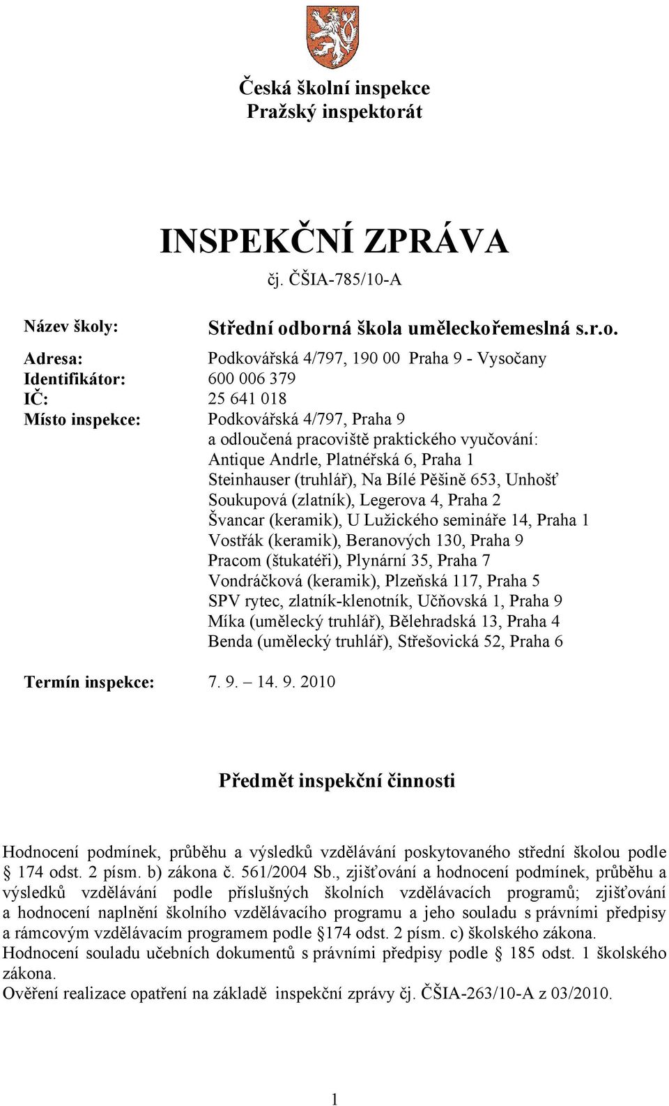 át Název škol