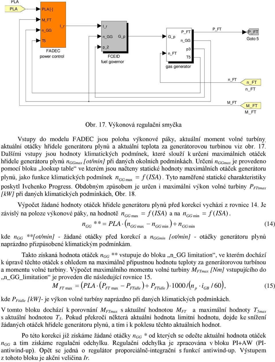 Dalšími vstuy jsou hodnoty klimatických odmínek, které slouží k určení maximálních otáček hřídele generátoru lynů n GGmax [ot/min] ři daných okolních odmínkách.