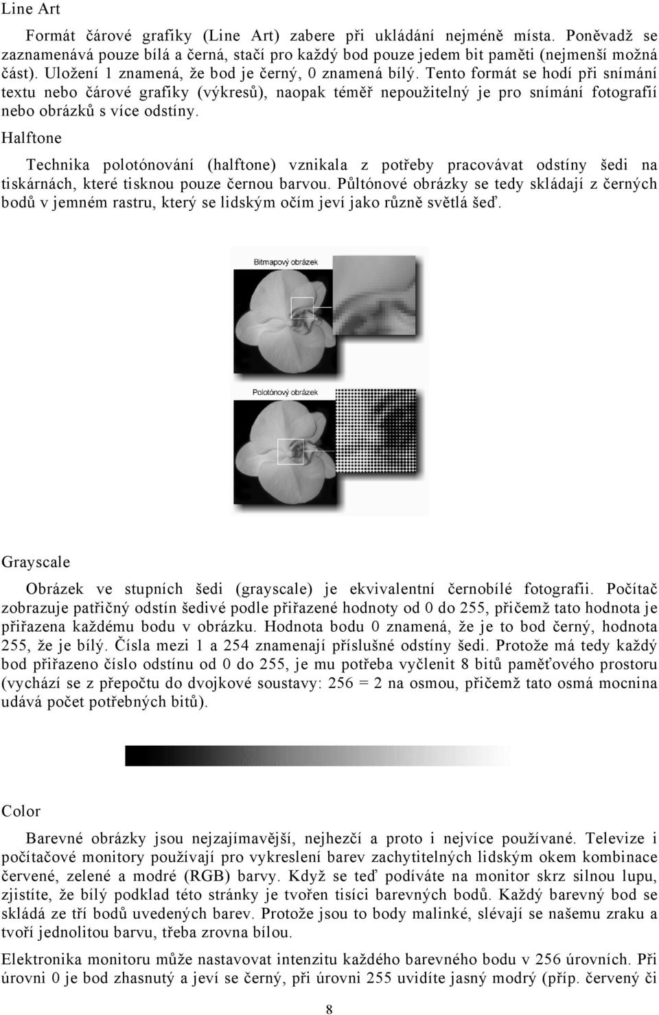 Tento formát se hodí při snímání textu nebo čárové grafiky (výkresů), naopak téměř nepoužitelný je pro snímání fotografií nebo obrázků s více odstíny.