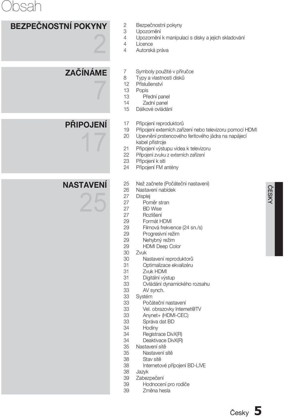 20 Upevnění prstencového feritového jádra na napájecí kabel přístroje 21 Připojení výstupu videa k televizoru 22 Připojení zvuku z externích zařízení 23 Připojení k síti 24 Připojení FM antény 25 Než