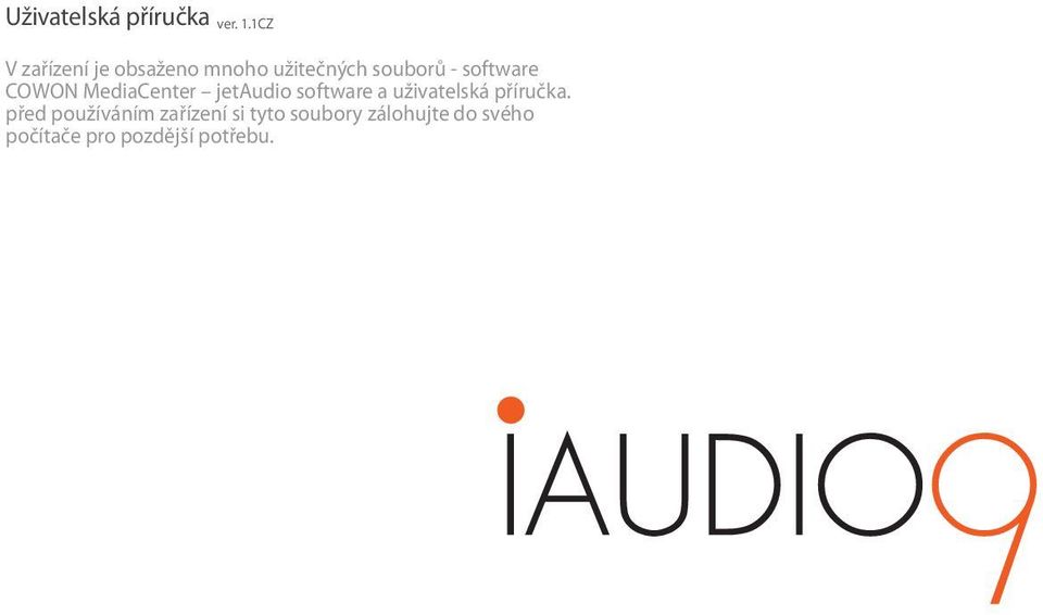 software COWON MediaCenter jetaudio software a uživatelská