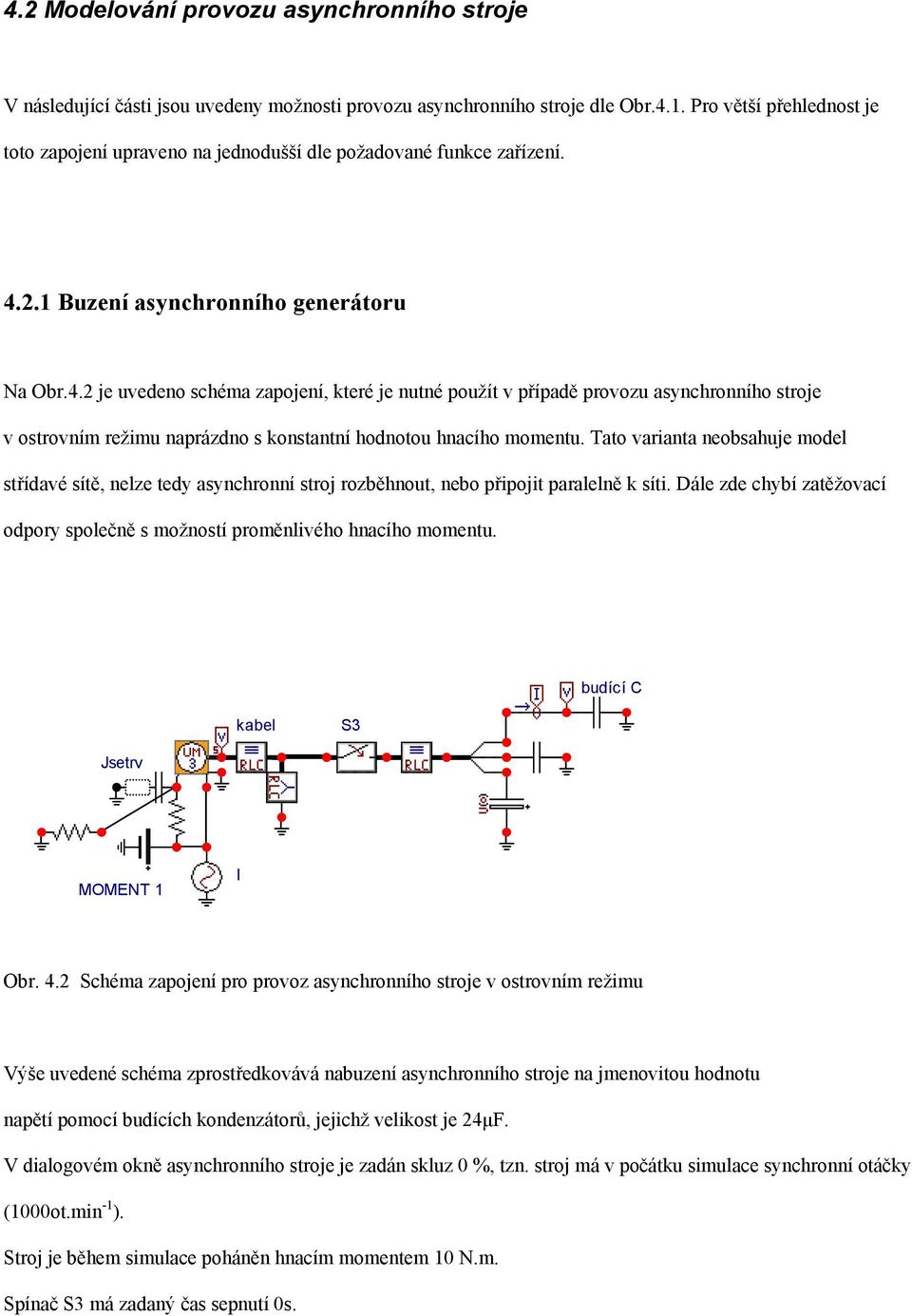 2.1 Buzení asynchronního generátoru Na Obr.4.