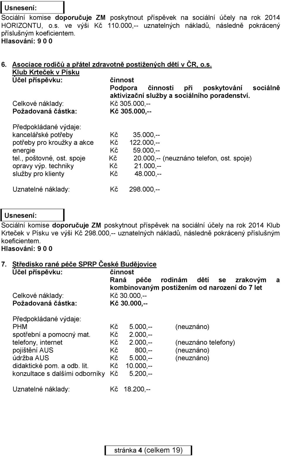 000,-- energie Kč 59.000,-- tel., poštovné, ost. spoje Kč 20.000,-- (neuznáno telefon, ost. spoje) opravy výp. techniky Kč 21.000,-- služby pro klienty Kč 48.000,-- Uznatelné náklady: Kč 298.