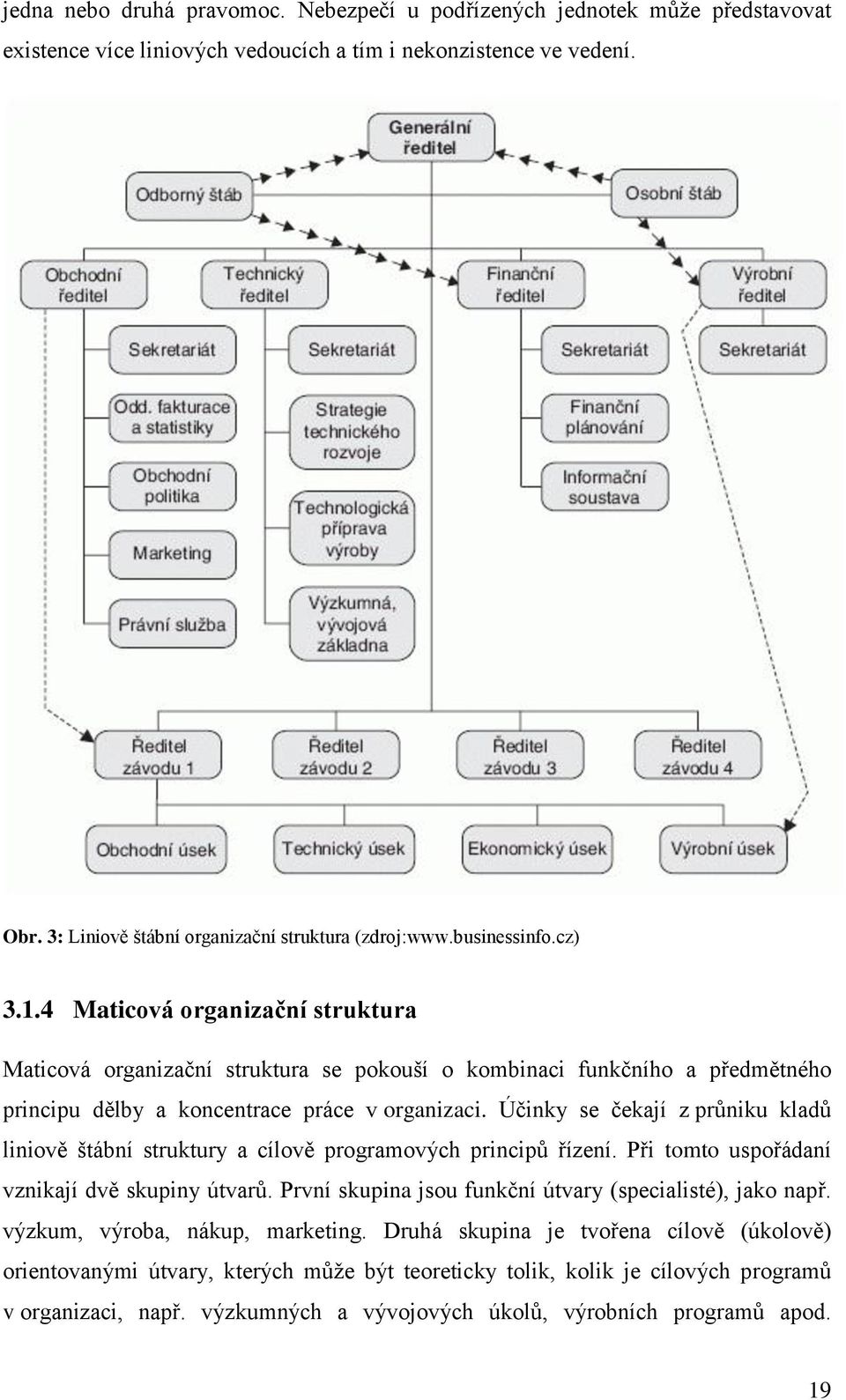 4 Maticová organizační struktura Maticová organizační struktura se pokouší o kombinaci funkčního a předmětného principu dělby a koncentrace práce v organizaci.