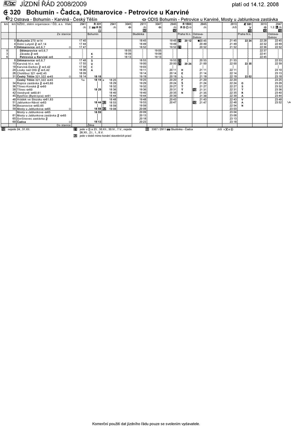 Dolní Lutyně 3 h7,14 17 44 18 49 19 49 Ý p 20 49 21 49 p 22 32 22 49 8 Dětmarovie h5,6,7 / 17 47 18 52 19 52 $# p 20 52 21 52 p 22 36 22 52 0 Dětmarovie h5,6,7 n 18 05 n 19 05 n n n n n 22 37 n 3