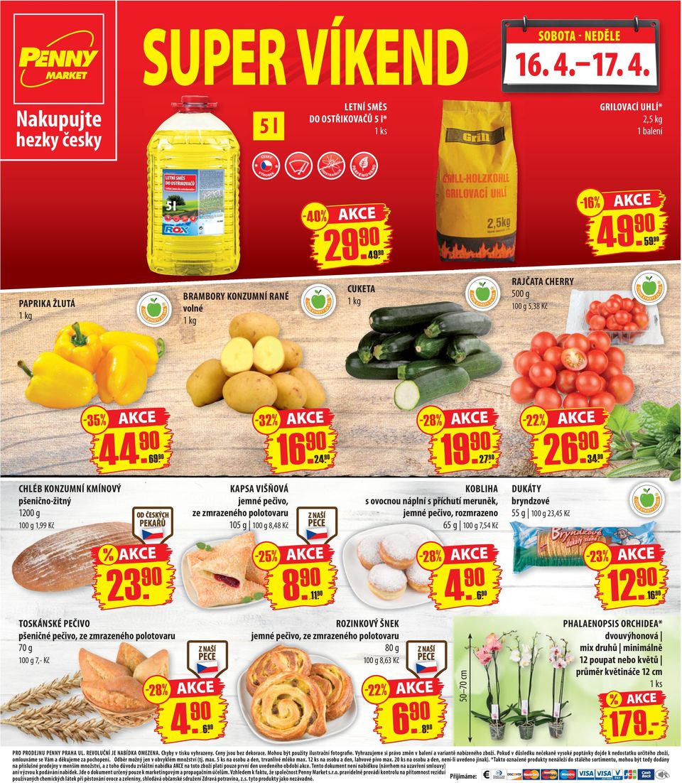CHLÉB KONZUMNÍ KMÍNOVÝ pšenično-žitný 1200 g 1,99 Kč KAPSA VIŠŇOVÁ jemné pečivo, ze zmrazeného polotovaru 105 g 8,48 Kč KOBLIHA s ovocnou náplní s příchutí meruněk, jemné pečivo, rozmrazeno 65 g 7,54