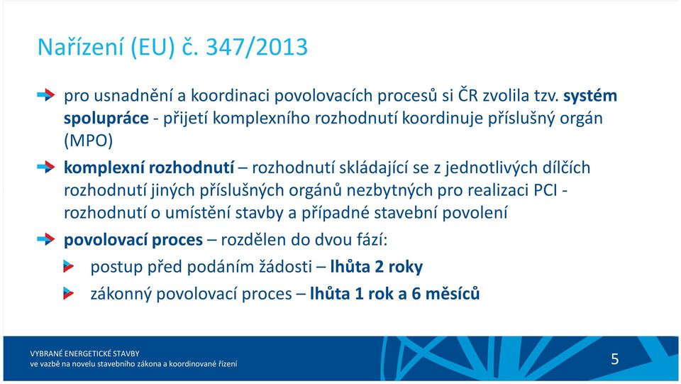 skládající se z jednotlivých dílčích rozhodnutí jiných příslušných orgánů nezbytných pro realizaci PCI - rozhodnutí o