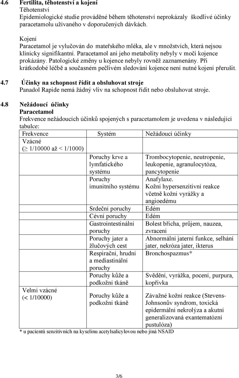 Patologické změny u kojence nebyly rovněž zaznamenány. Při krátkodobé léčbě a současném pečlivém sledování kojence není nutné kojení přerušit. 4.