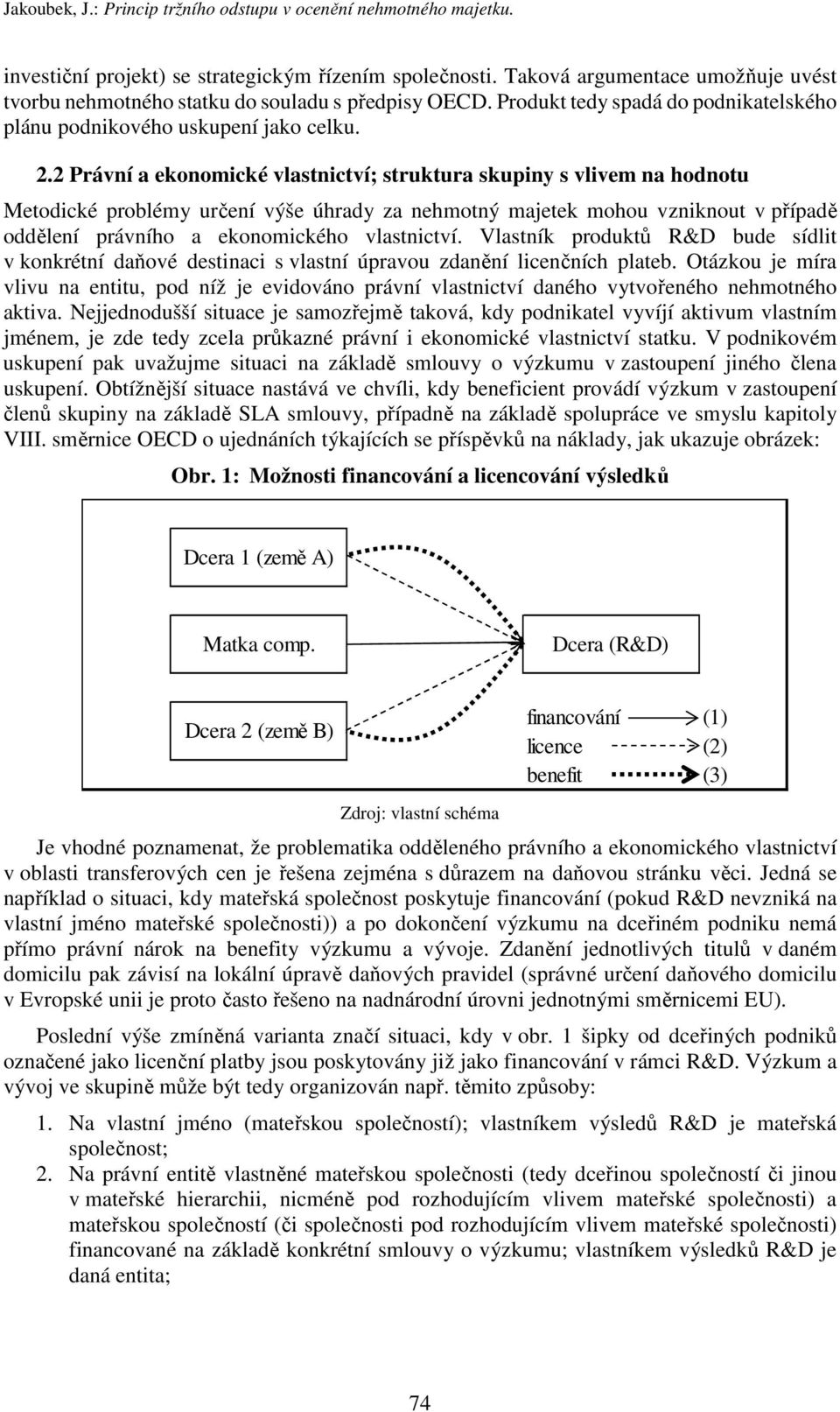 2 Práví a ekoomcké vlastctví; struktura skupy s vlvem a hodotu Metodcké problémy určeí výše úhrady za ehmotý maetek mohou vzkout v případě odděleí právího a ekoomckého vlastctví.