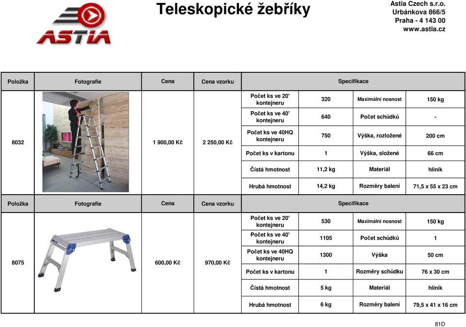 530 1105 1 8075 600,00 Kč 970,00 Kč 1300 Výška 1 Rozměry schůdku