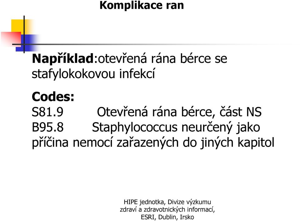 9 Otevřená rána bérce, část NS B95.