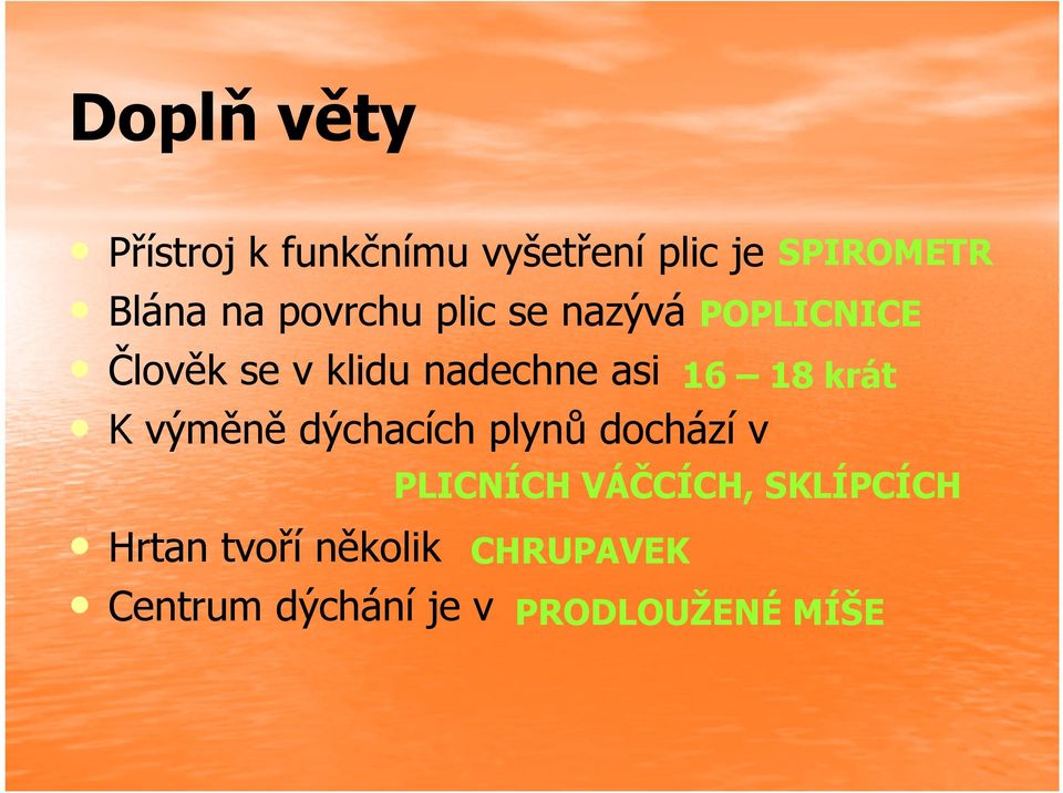 plynů dochází v Hrtan tvoří několik Centrum dýchání je v SPIROMETR