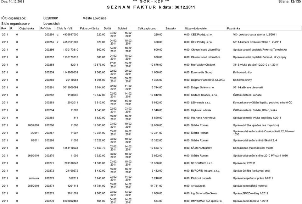 135 S E Z N A M F A K T U R k datu : 30.12.
