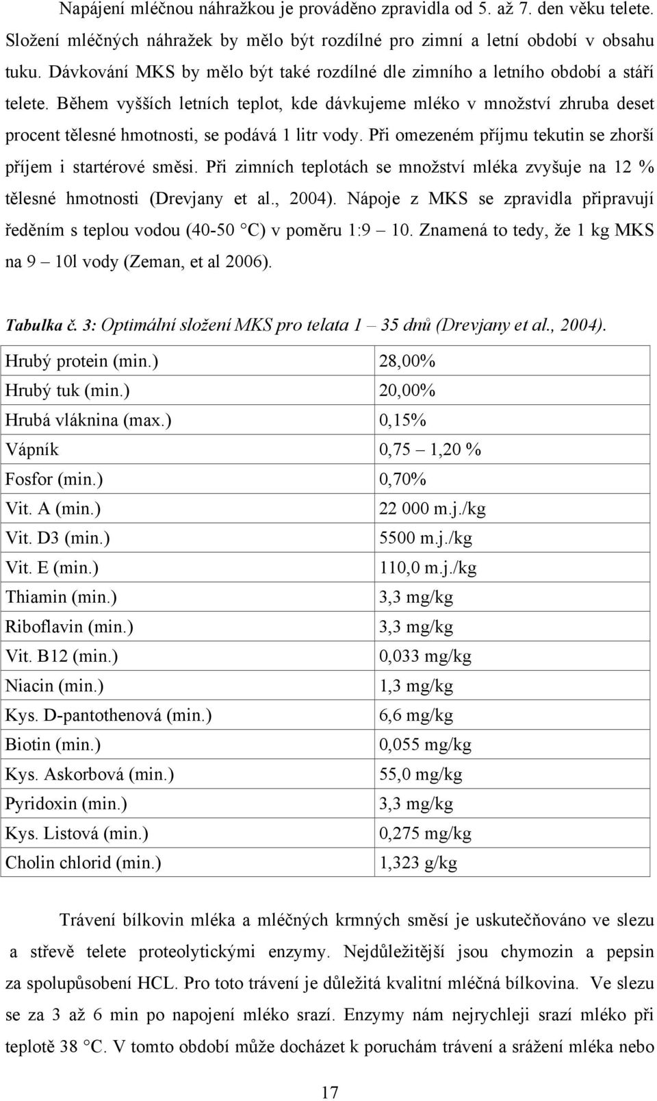Během vyšších letních teplot, kde dávkujeme mléko v množství zhruba deset procent tělesné hmotnosti, se podává 1 litr vody. Při omezeném příjmu tekutin se zhorší příjem i startérové směsi.