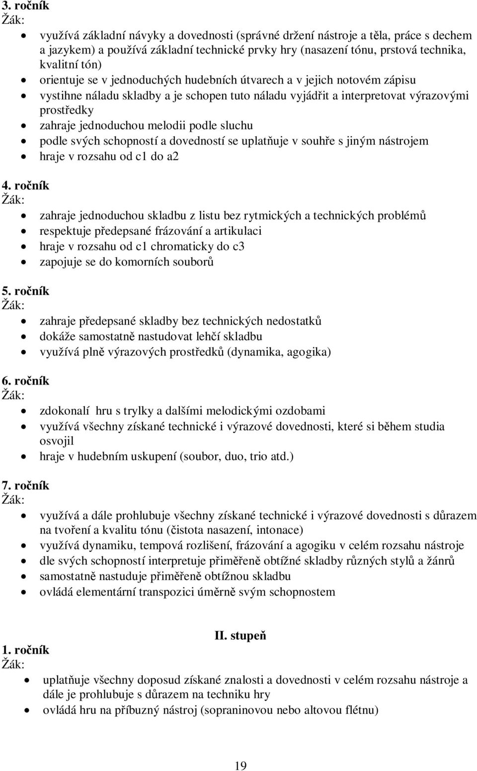 podle sluchu podle svých schopností a dovedností se uplat uje v souh e s jiným nástrojem hraje v rozsahu od c1 do a2 4.