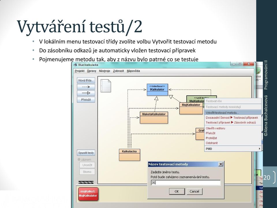 odkazů je automaticky vložen testovací přípravek