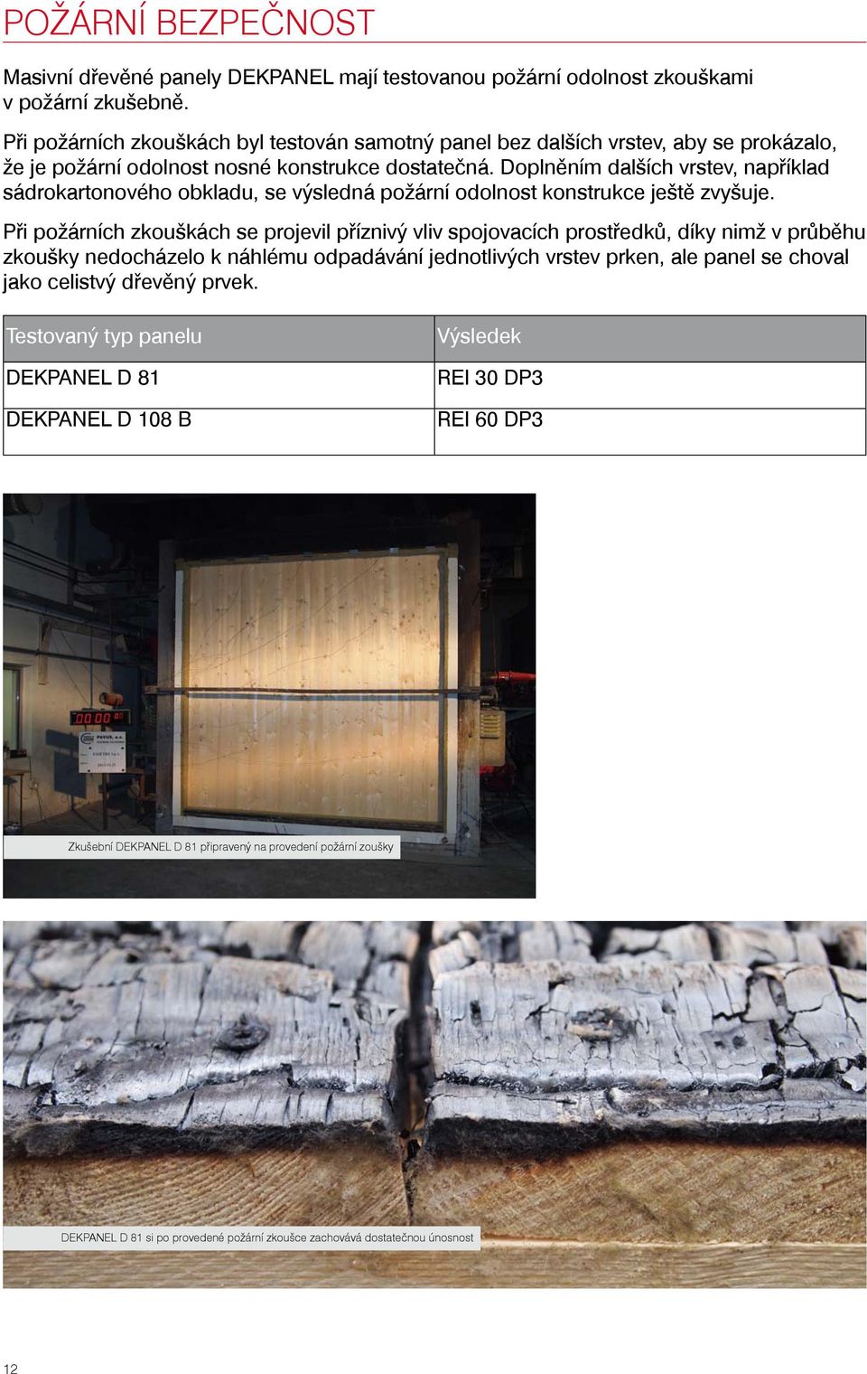 Doplněním dalších vrstev, například sádrokartonového obkladu, se výsledná požární odolnost konstrukce ještě zvyšuje.
