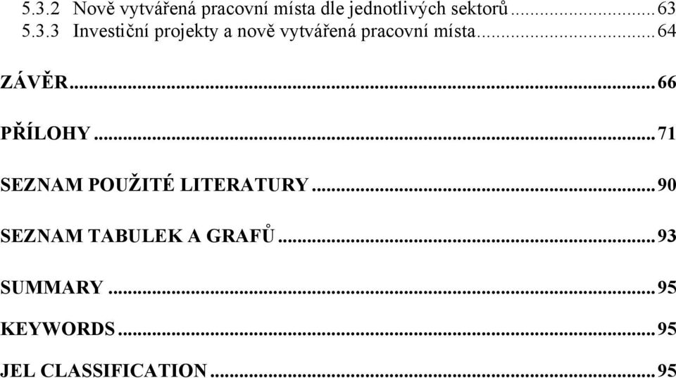 ..66 PŘÍLOHY...71 SEZNAM POUŽITÉ LITERATURY.