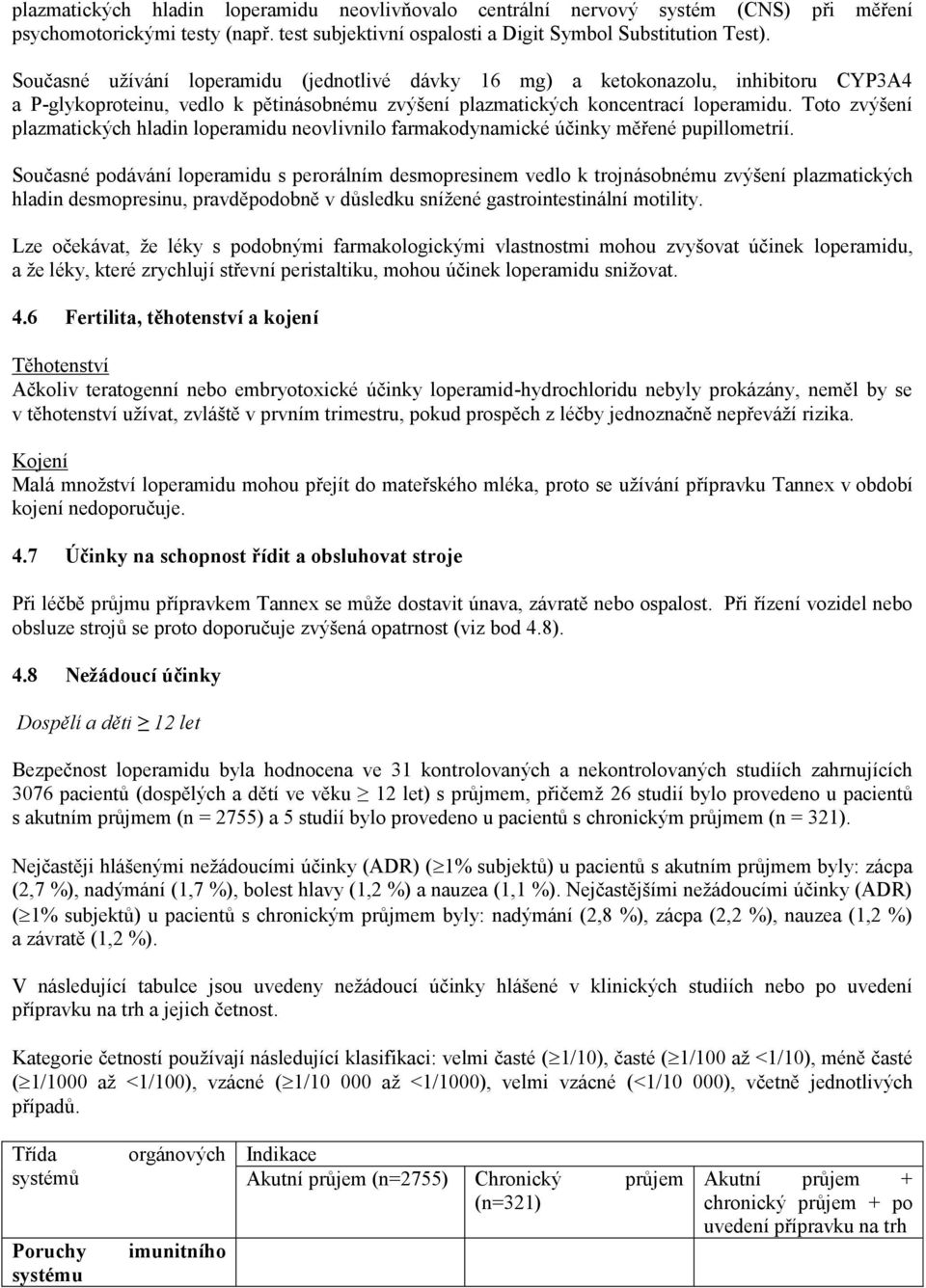 Toto zvýšení plazmatických hladin loperamidu neovlivnilo farmakodynamické účinky měřené pupillometrií.